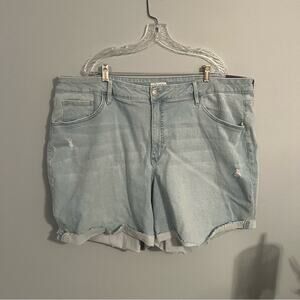 NWT Ava & Viv High Rise Jean Shorts Light Wash Plus Size 26W
